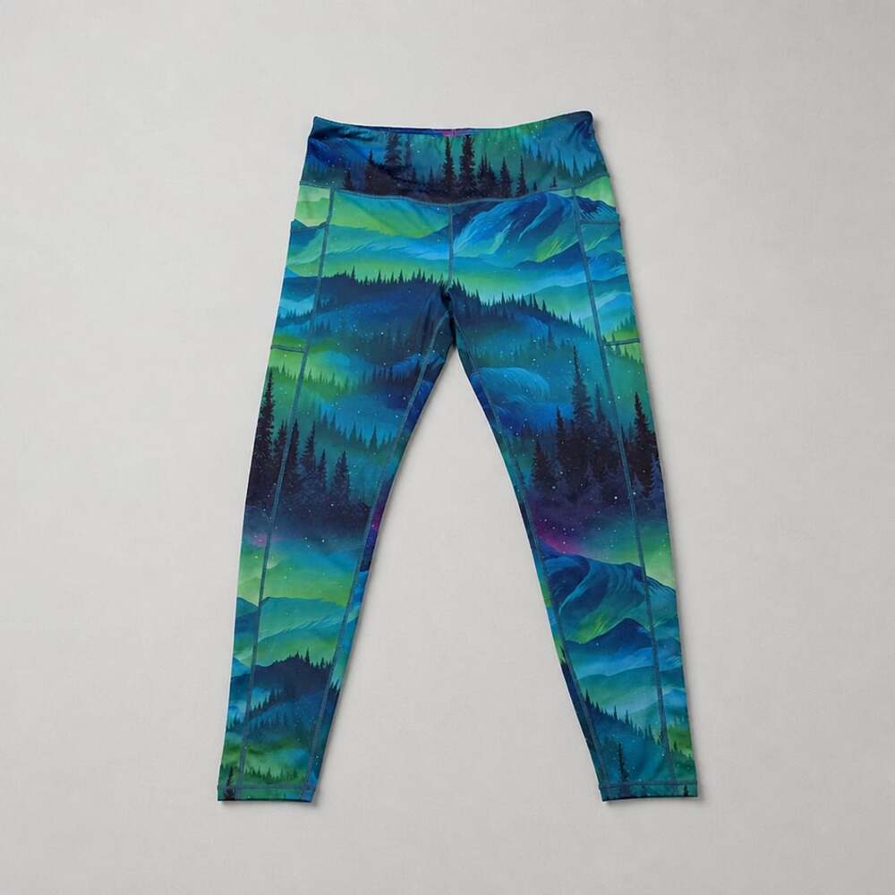 Constantly Varied Gear Aurora Borealis Full Length Workout Leggings X-Large